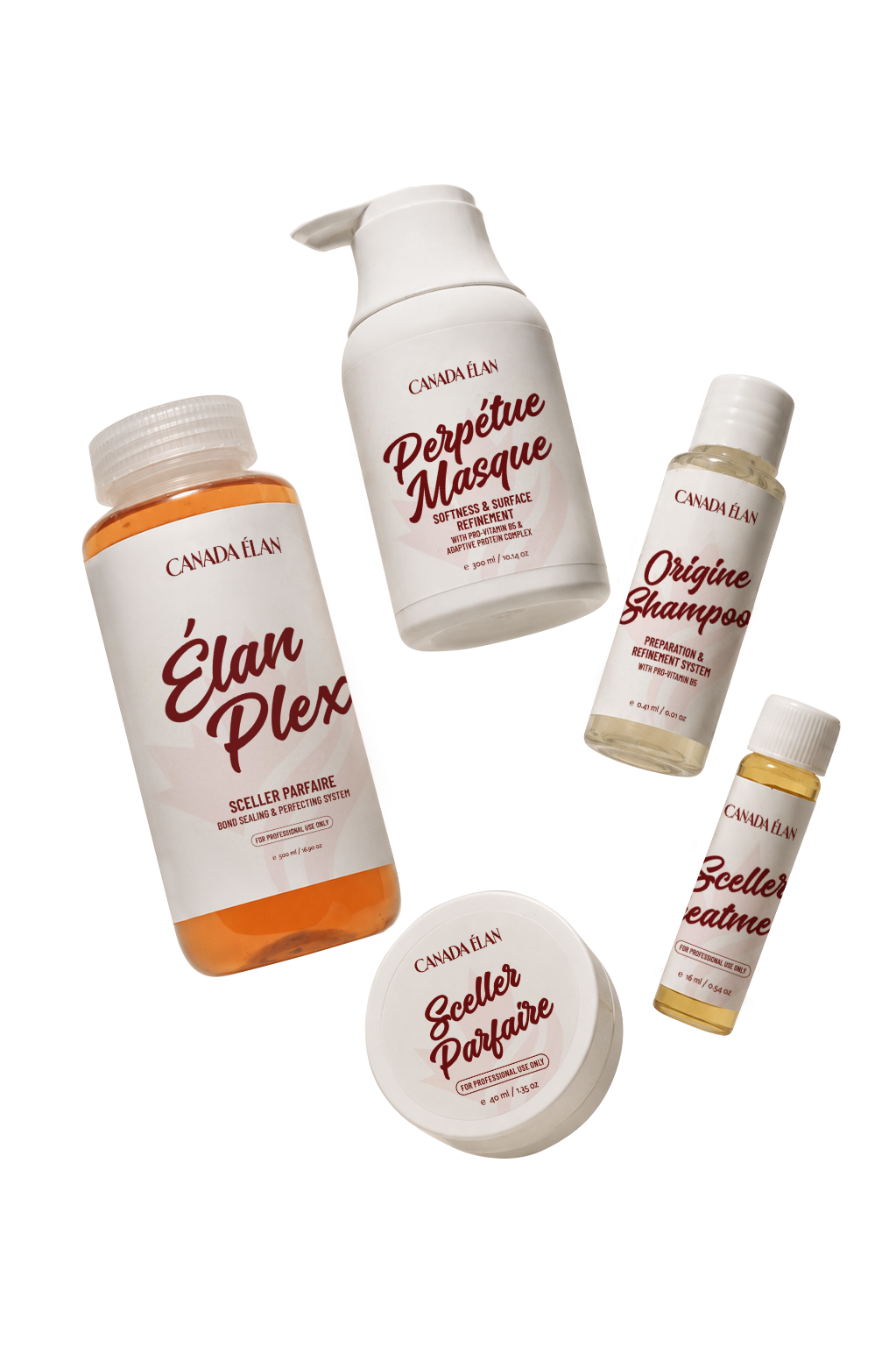 The complete Canada Élan collection of professional haircare systems